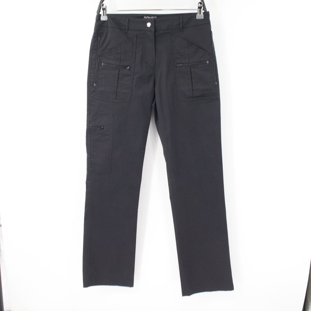 90s Y2K SONIA RYKIEL pants Womens 38 Trousers Straight Leg black zipper pockets